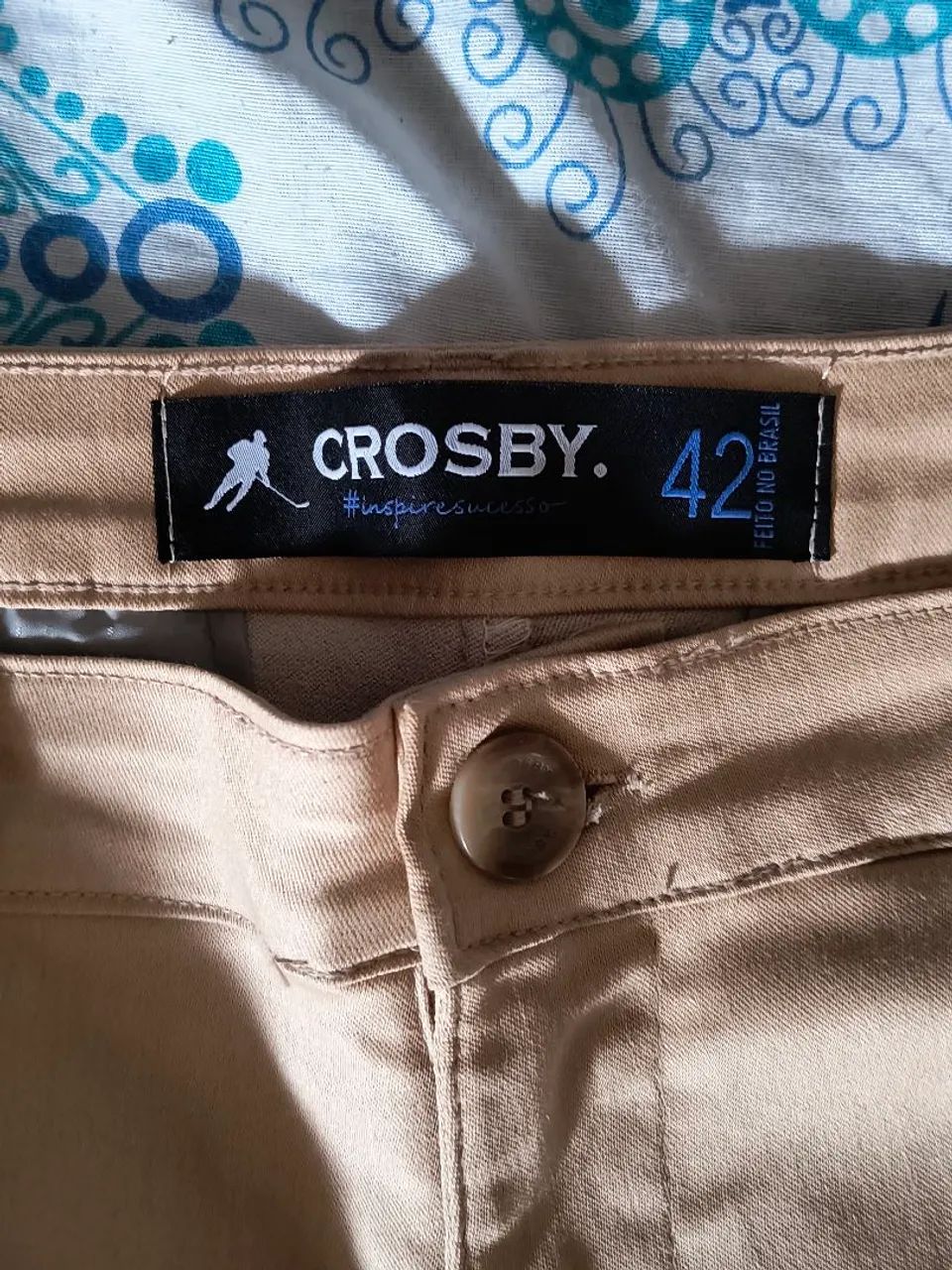 Calça masculina social slim Bege Crosby - Foto 4