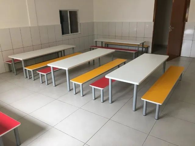 Conjunto de mesa para refeitório-infantil/escolar - Foto 2