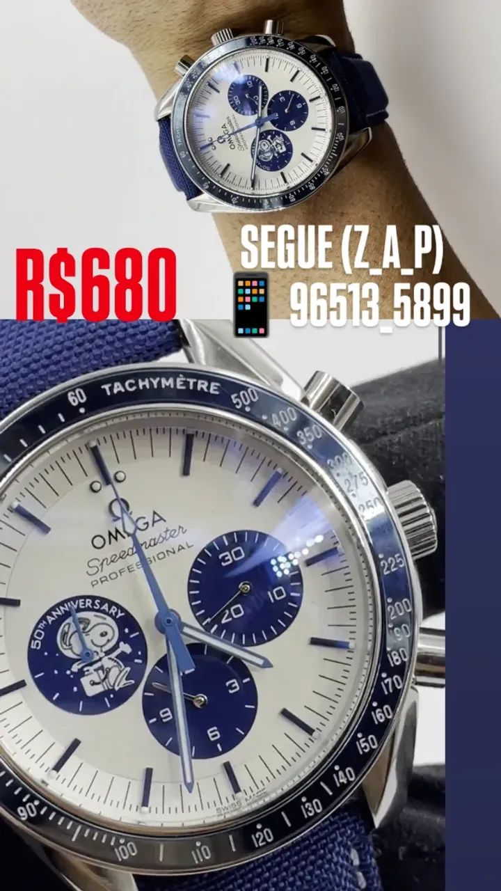Relógio OMEGA SNOOPY FUNCIONAL COM PULSEIRA DE NAILON 