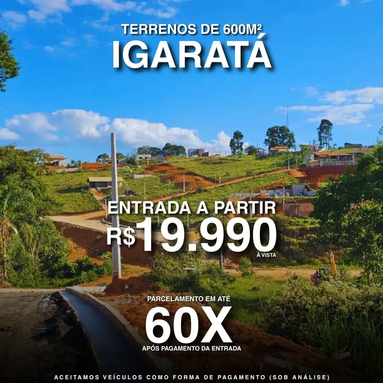 Terrenos para venda tem 600 metros quadrados em Recanto das Águas - Igaratá - SP