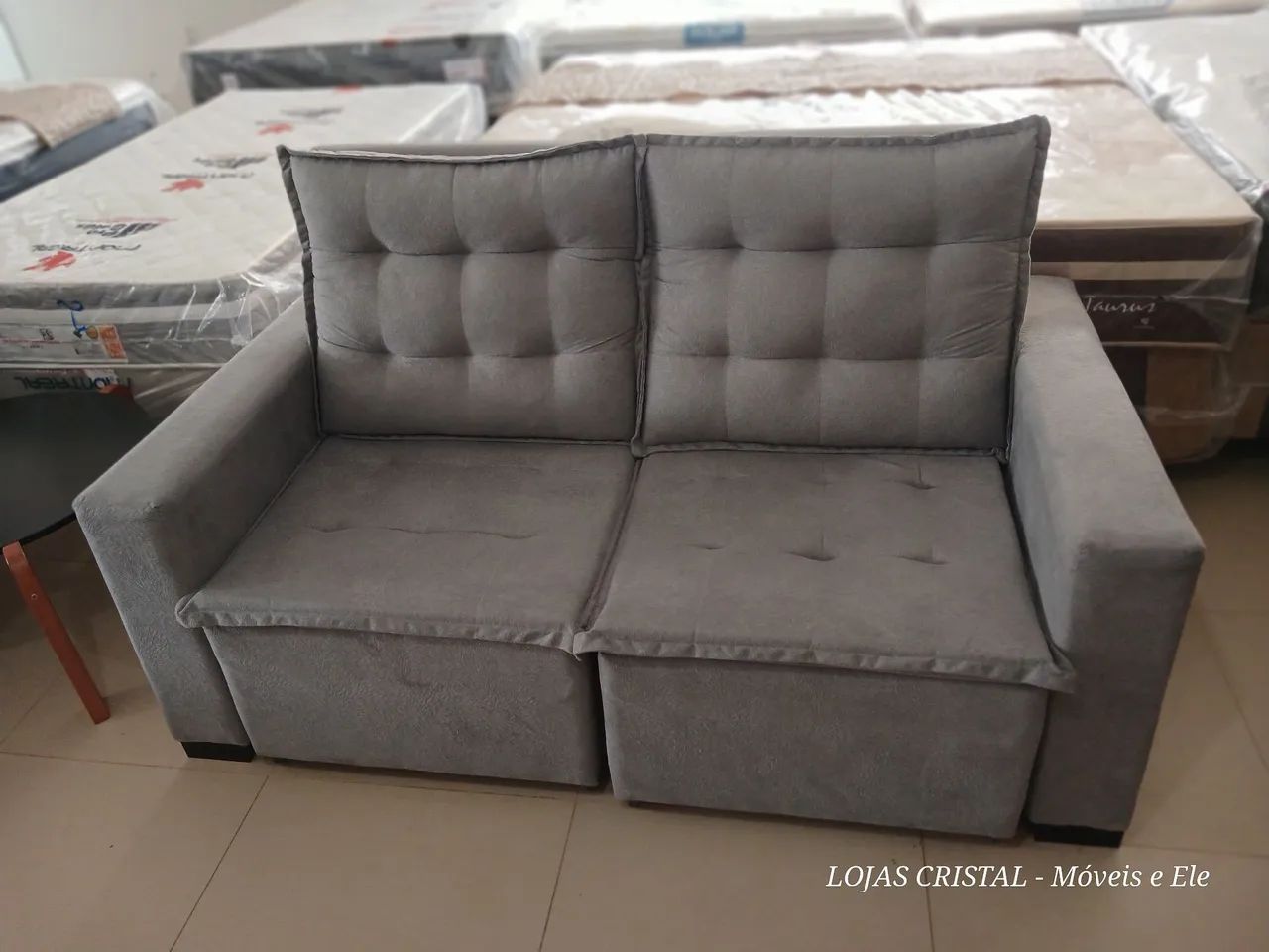 Sofá de 2 lugares cinza Retrátil e Inclinavel  - Foto 5