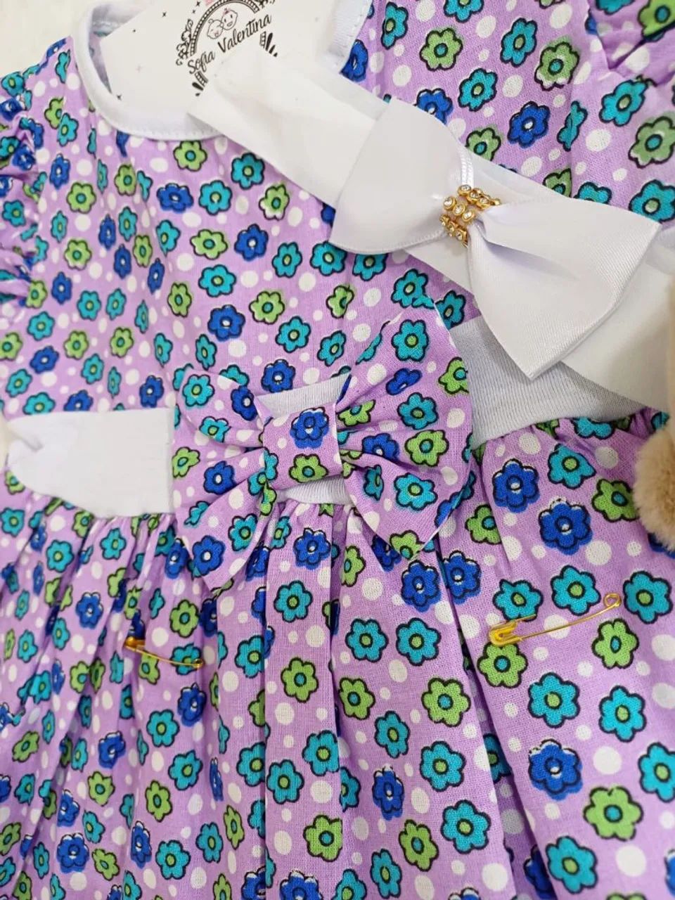 Conjunto vestido Infantil Floral com Short - Tamanho P - Foto 2