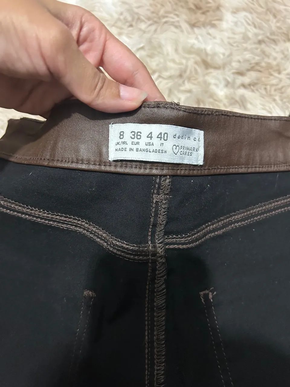 Calça Feminina Marrom tipo Couro - Foto 3