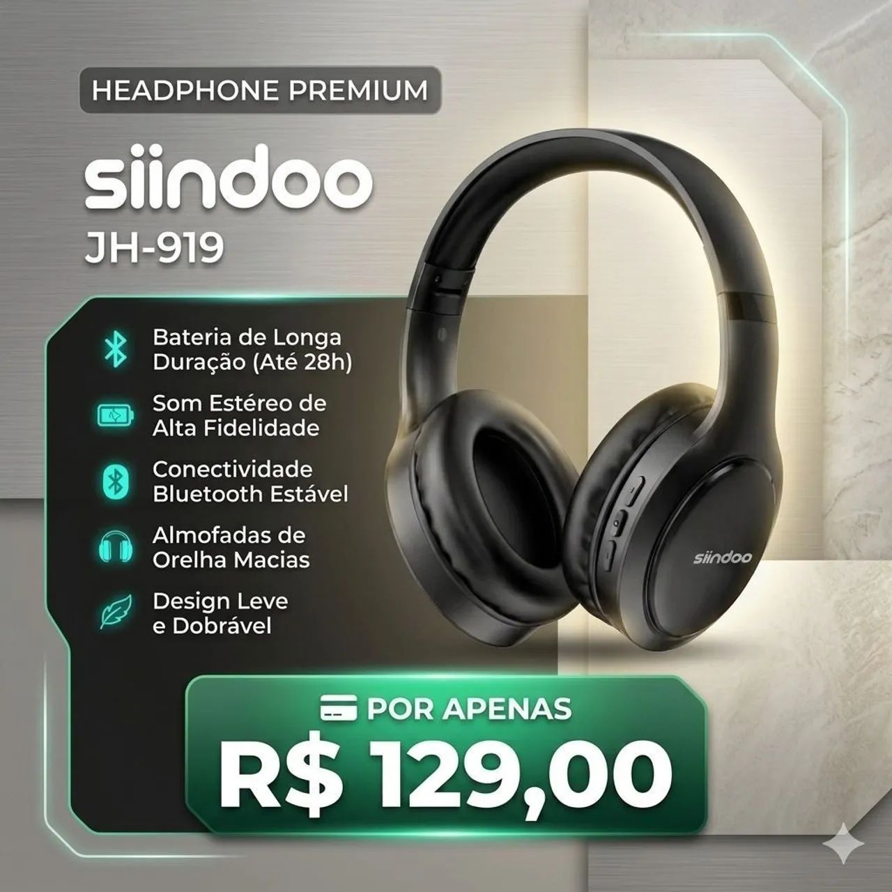 Headfone Siindoo JH919 (Original e Lacrado)
