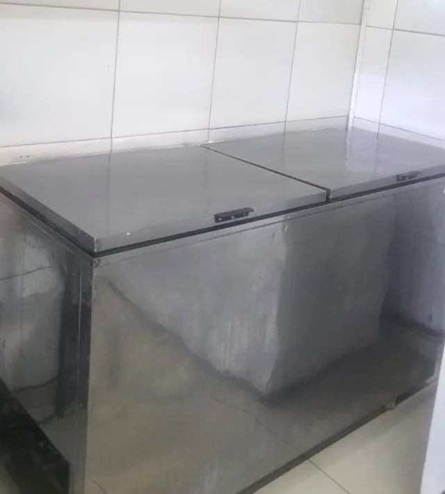Freezer horizontal em inox - duas portas