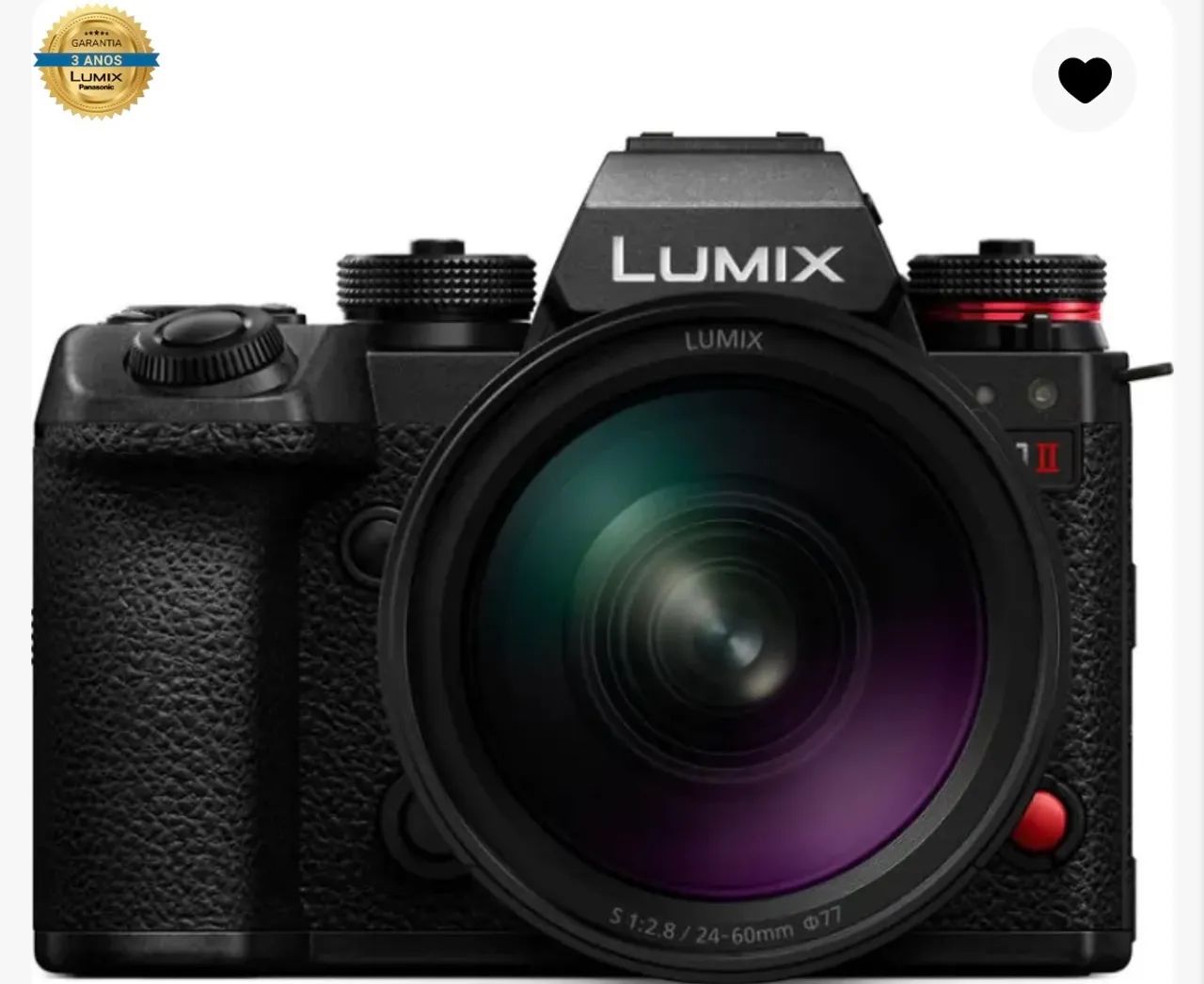 Câmera Panasonic Lumix S1 II Mirrorless com lente 24-60mm f/2.8 Nova 