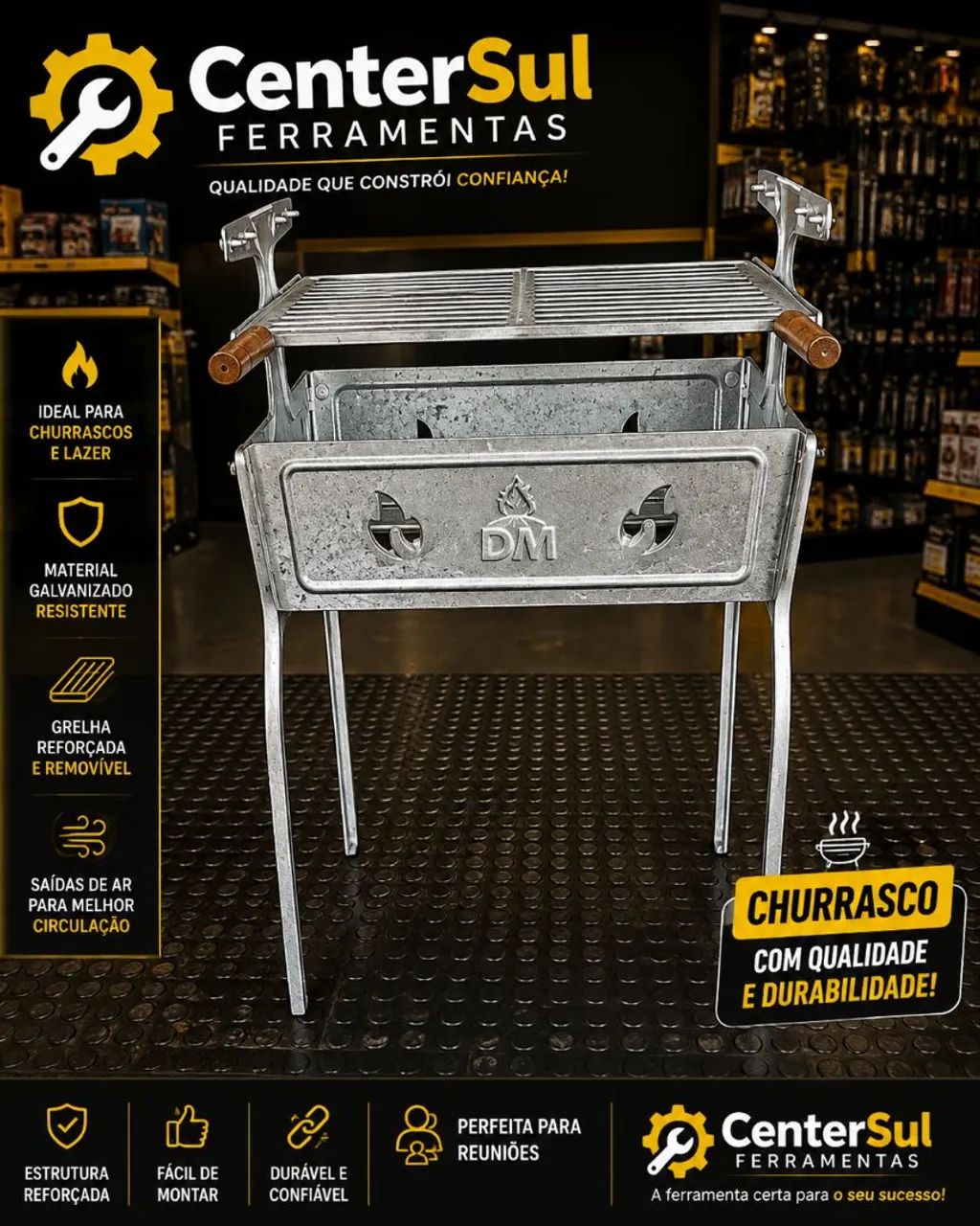 ? Churrasqueira de Alumínio DM - Resistente e Prática