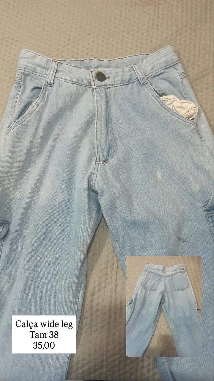 Calça jeans wide leg 