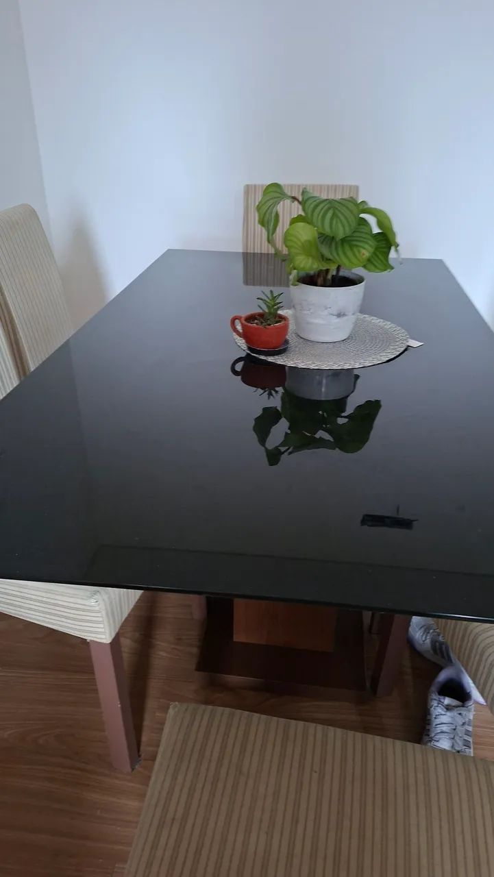 Mesa 6 Cadeiras tampo de vidro - Foto 2