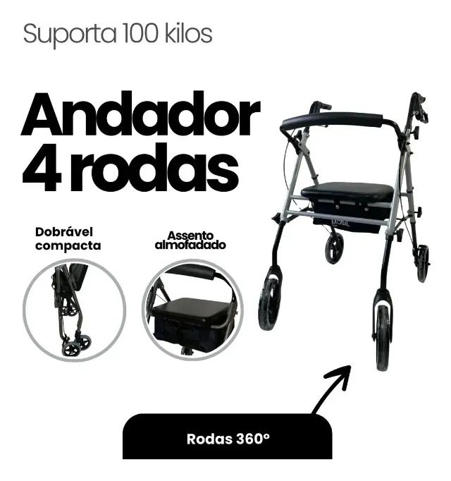 Andador para Idosos com rodas e assento - Foto 4