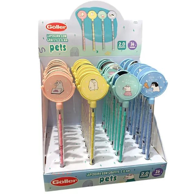 Lapiseira com Espelhinho TROCA PONTA Com Grafite 2.0MM PETS - Goller - Foto 3