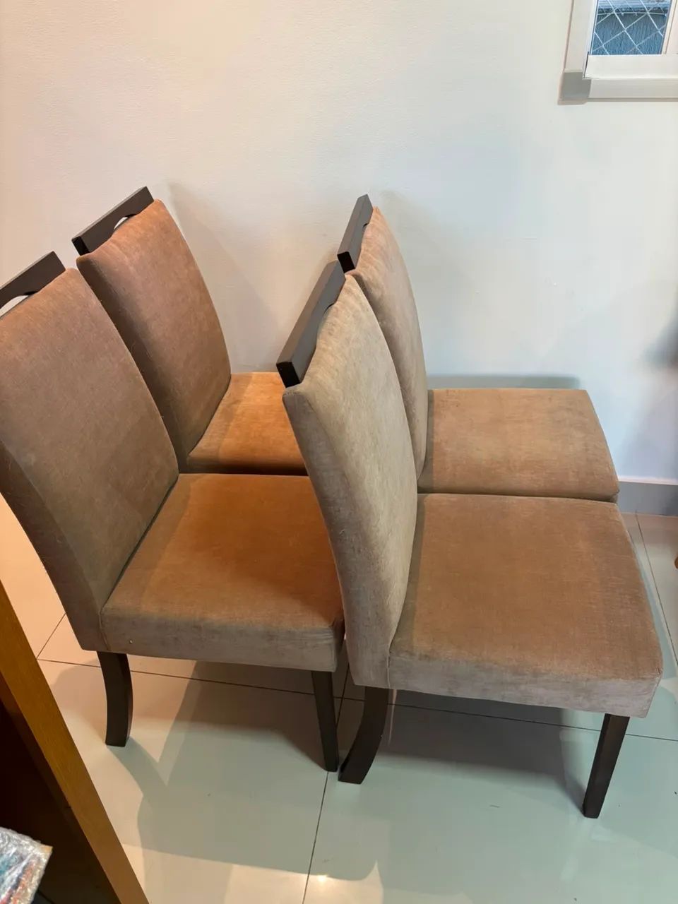 4 Cadeiras de Jantar Estofadas - Bom Estado - Foto 3