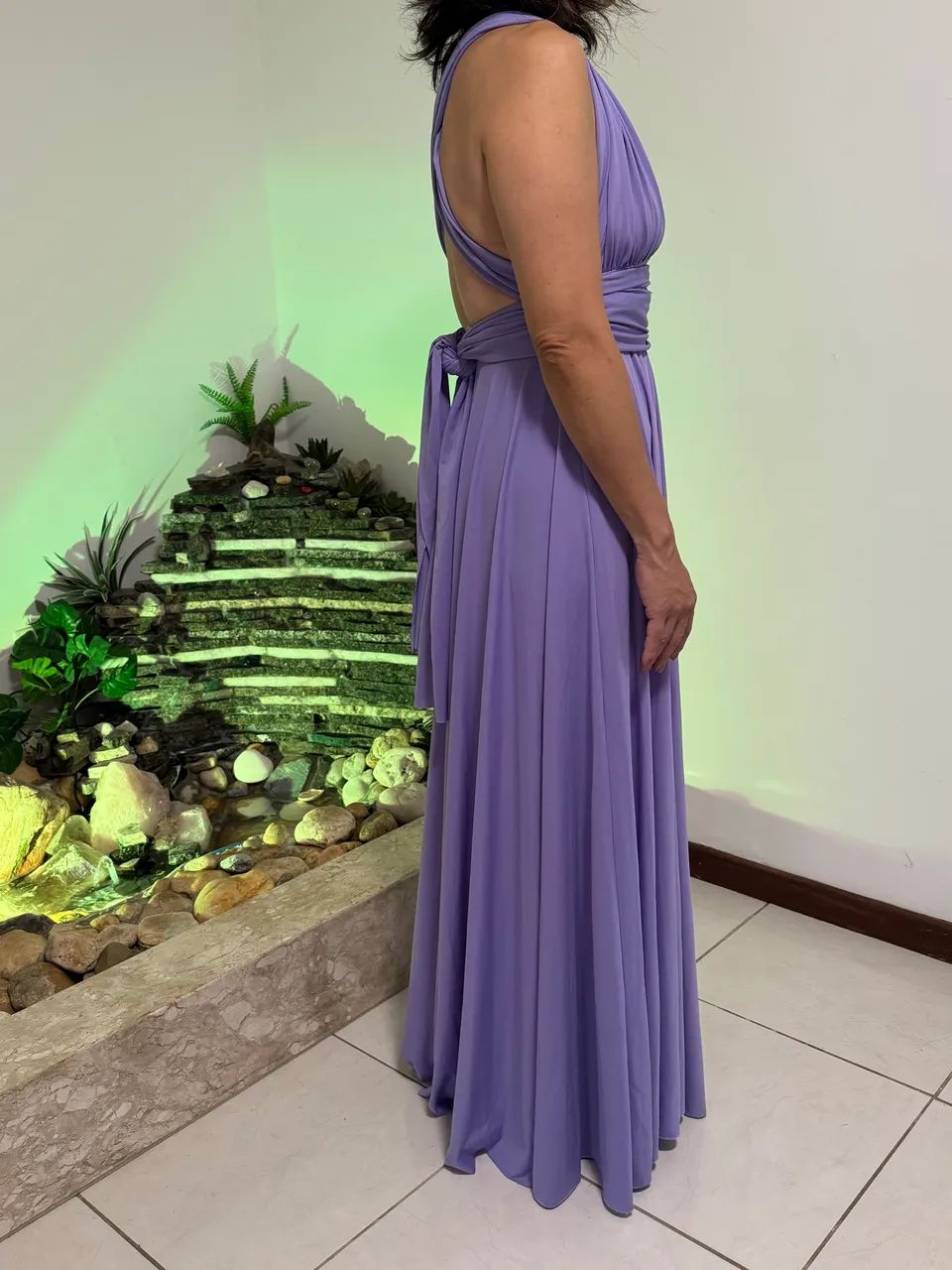 Vestido longo cor Lavanda - Foto 5