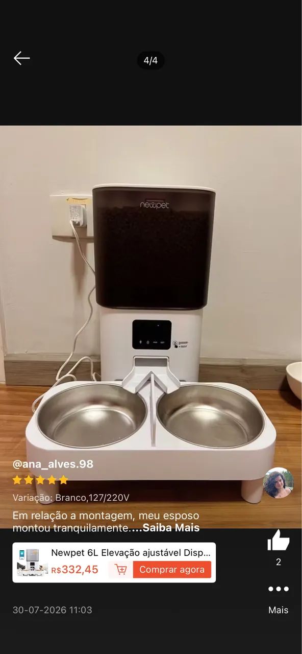 Comedouro elevado para pets automático  - Foto 2
