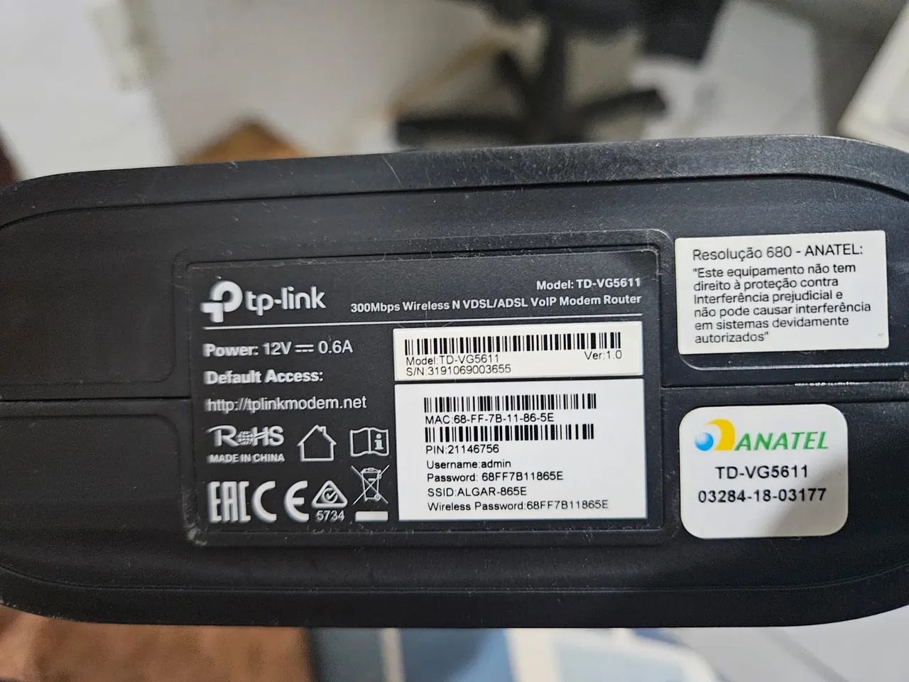 Modem roteador Wi-Fi TP- link porta volta + cabo - Foto 2