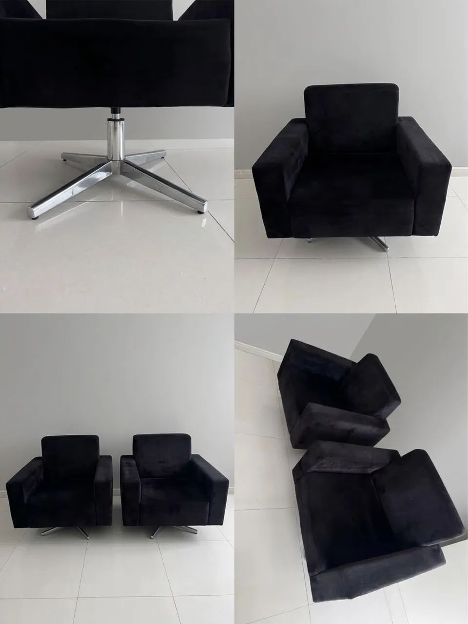 2 Poltronas decorativas pretas luxo - Foto 2