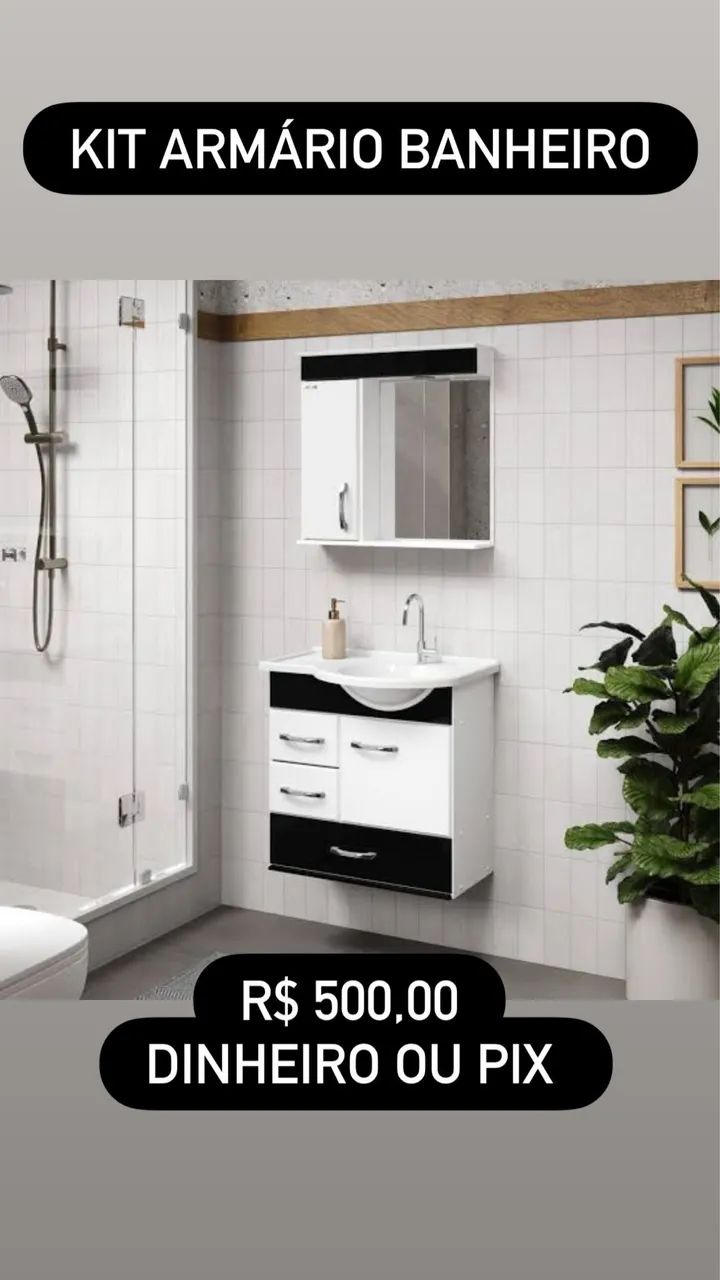Kit Armário Banheiro Viena 
