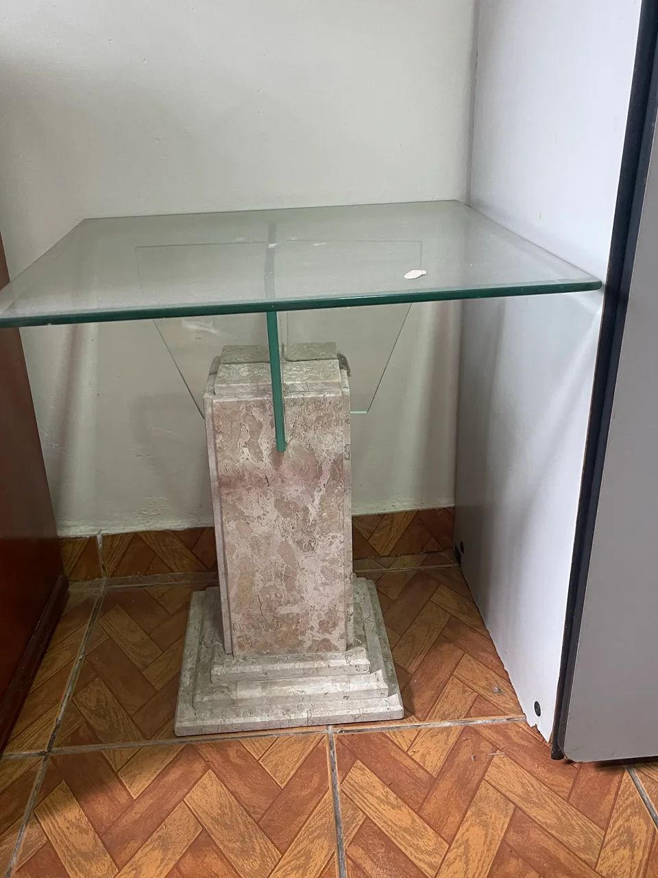 2 mesas de vidro e mármore Travertino  - Foto 3
