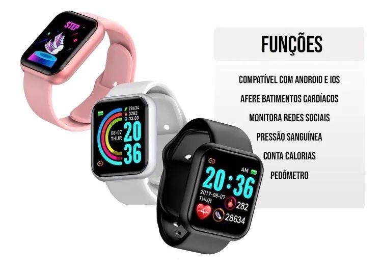 Relógio inteligente Smartwatch Bluetooth pulseira de Silicone 41mm Android e iOS - Foto 5