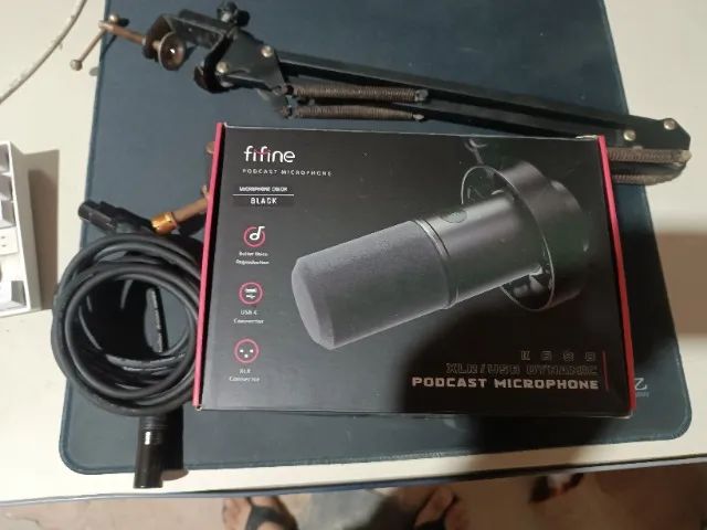 Microfone Dinâmico Fifine K688, Cardióide, USB Tipo-C e XLR com Braço Articulado - Foto 5