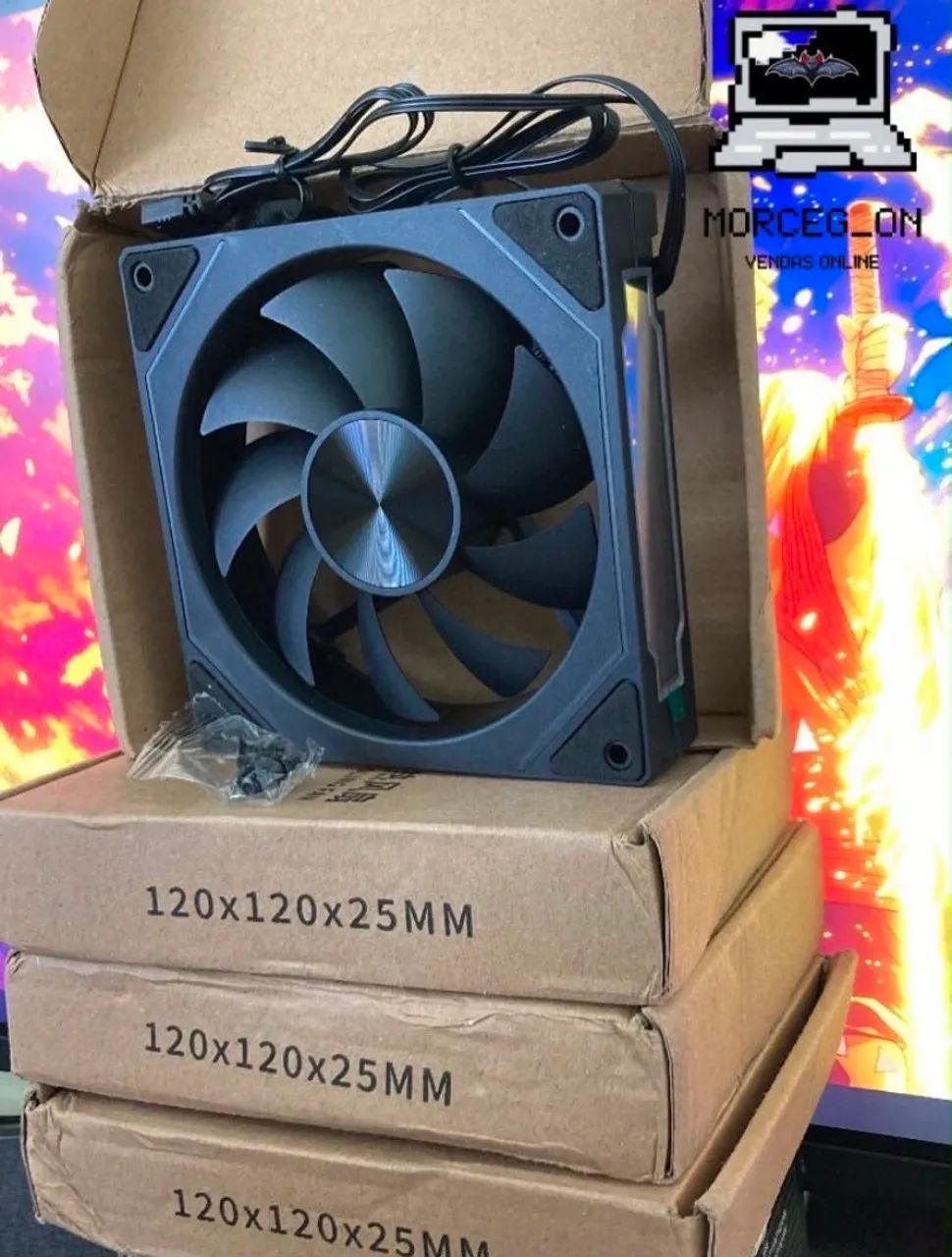 Ventoinha de Computador 5 unidade preto.