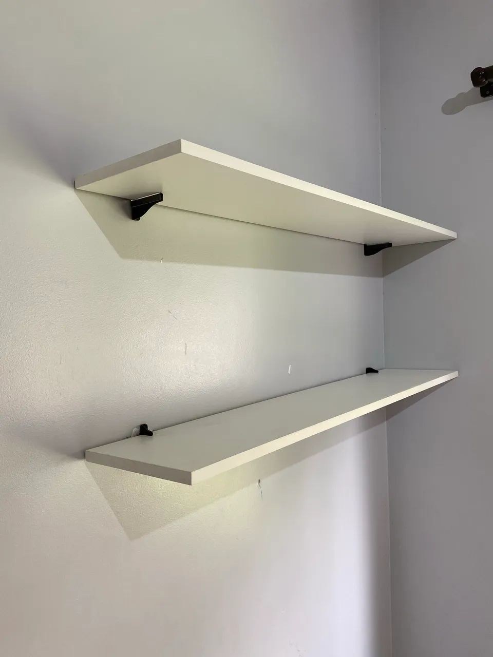 Kit duas prateleiras com suporte mdf branco 