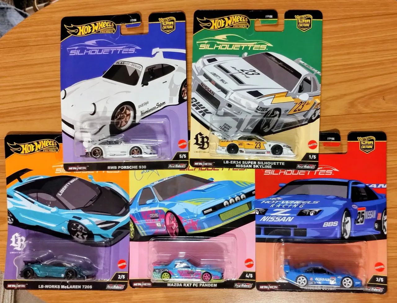 Hot Wheels Silhouettes set completo Premium C/Porsche RWB branco
