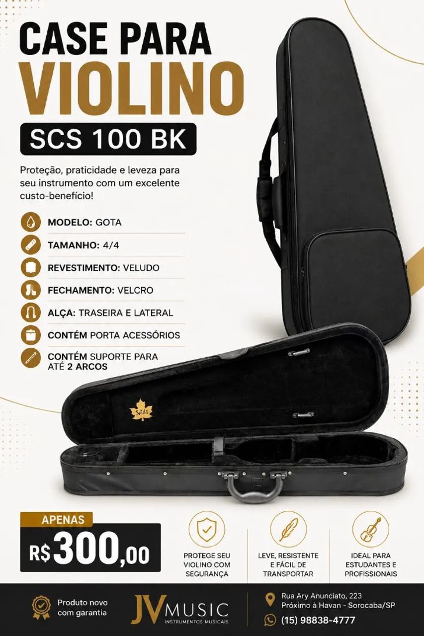 Case estojo mod gota para violino 4/4