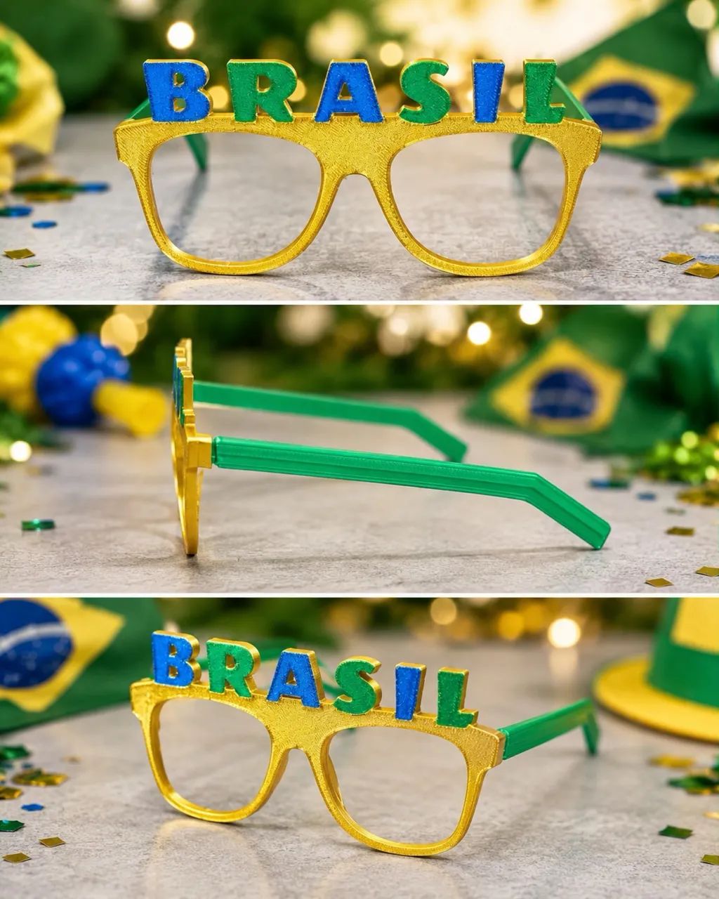 Óculos Brasil Copa | Acessório Divertido para Torcer - Foto 2