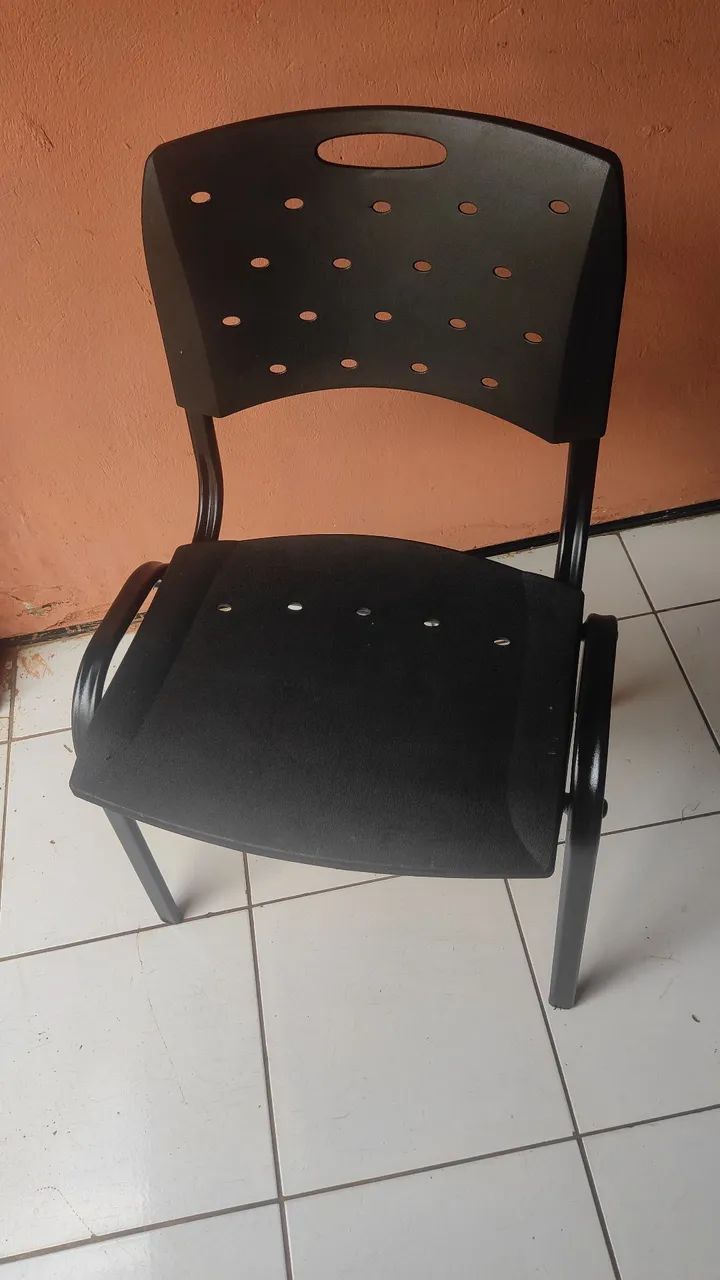 Cadeira secretária fixa polipropileno 65163255490434124