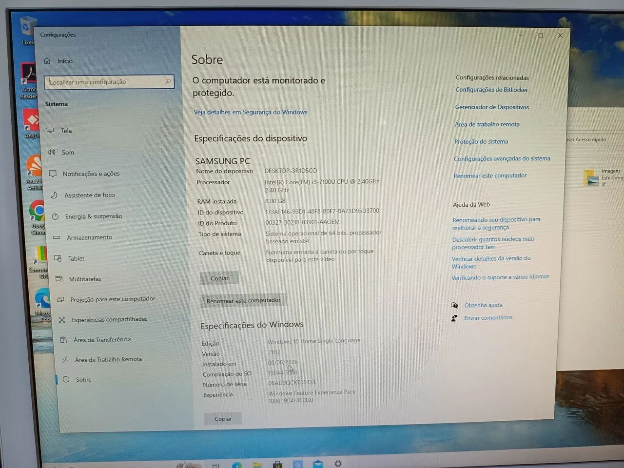 Computador + TV ALL Win One Samsung i3-7100 - Foto 3