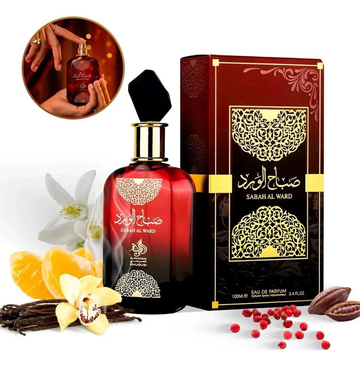 Perfume Árabe feminino Sabah Al Ward 100 ml - Foto 5
