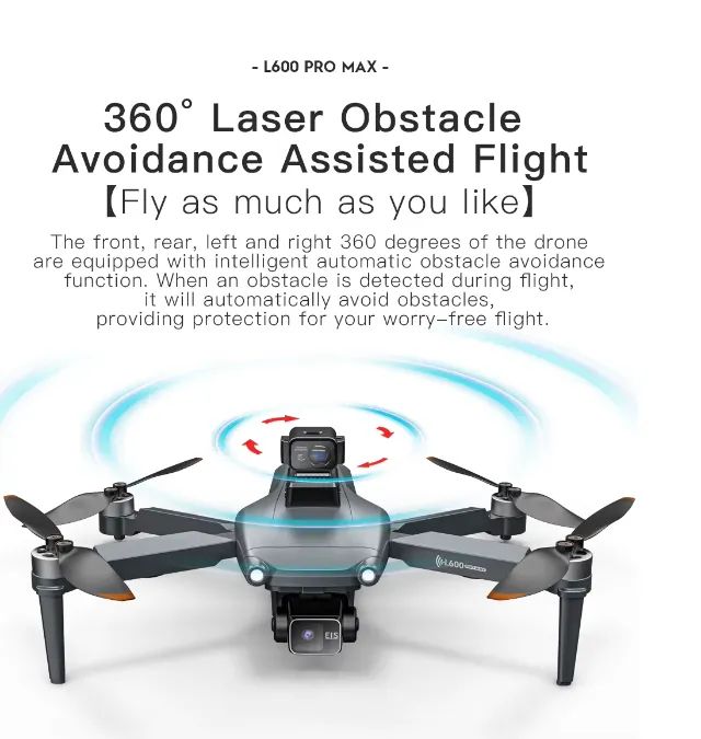 Drone L600 Pro Max 4K GPS - Com Sensor Desvio de Obstáculos 360° e Gimbal 3 Eixos - Foto 5