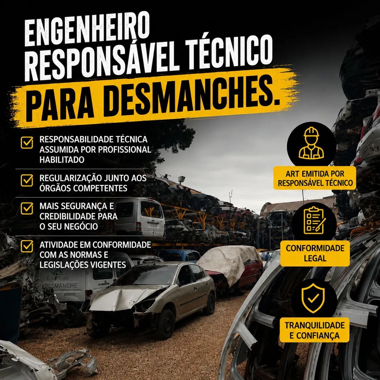 Responsável técnico para desmanche 
