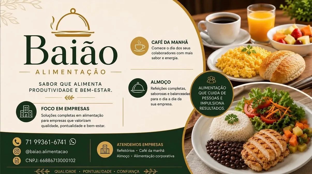 Fornecimento de café, lanches e almoço 