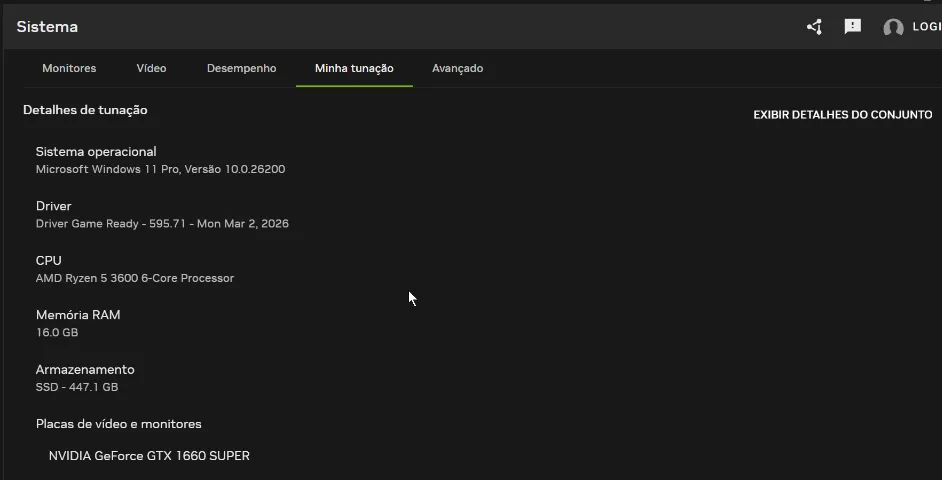 Pc gamer APENAS A (CPU) Ryzen 5 3600+1660SUPER 