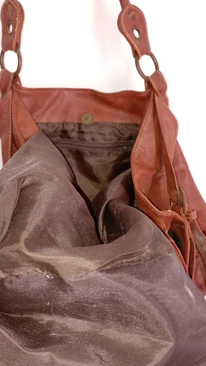 Bolsa de couro legítimo, grande, maravilhosa - Foto 4