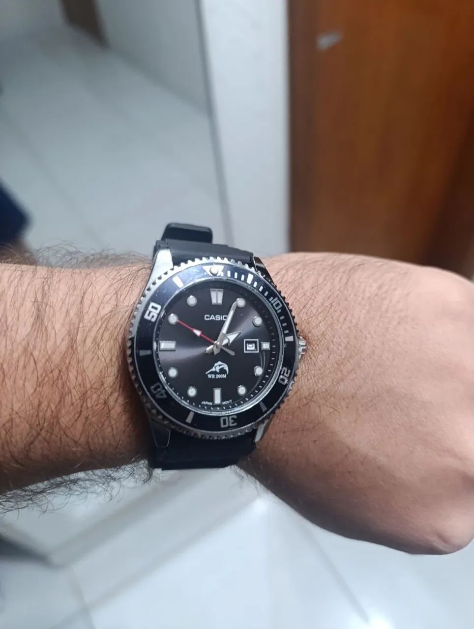 Relógio Casio Preto e branco Molde - Foto 3