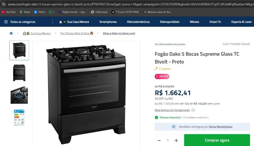 Fogão Dako 5 Bocas - Foto 4