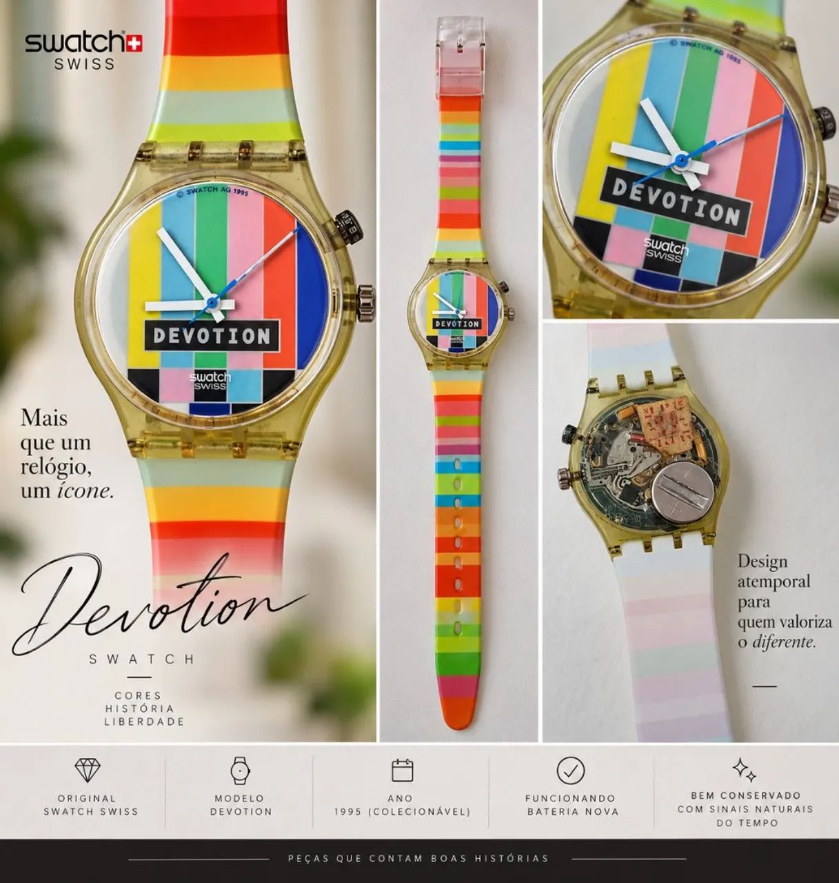 ? SWATCH DEVOTION ? 1995  Colecionador  Colorido 
