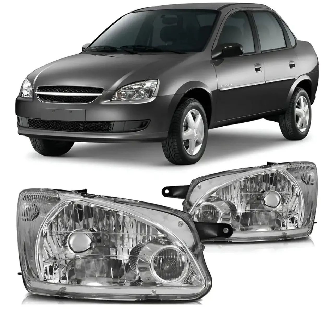 Par Farol Cromado Chevrolet Corsa Classic 