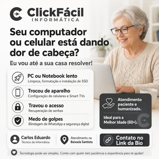 Técnico de Informática em Domicílio - Conserto de PCs e Celulares