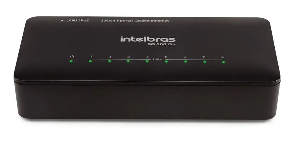 Switch Intelbras de 8 Portas Giga Não Gerenciável Sg 800 Q+