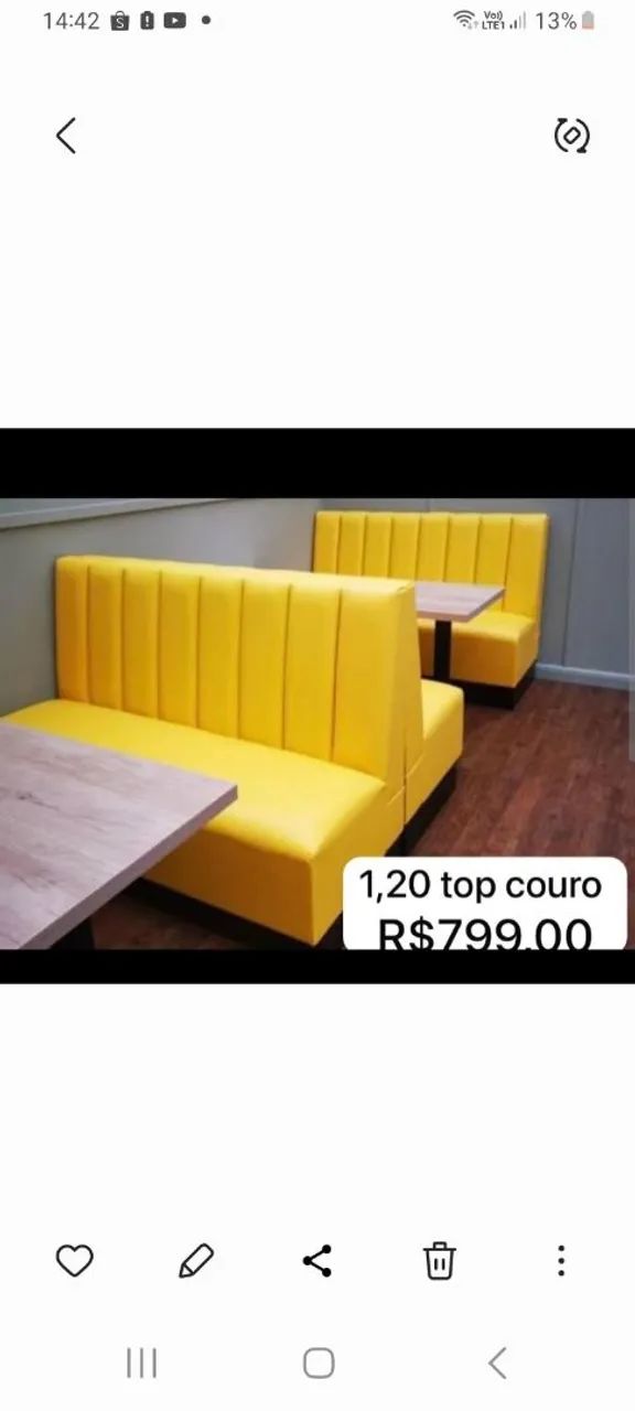Sofá booth,em top couro ,apartir 799,00,contato: 98-981-013684