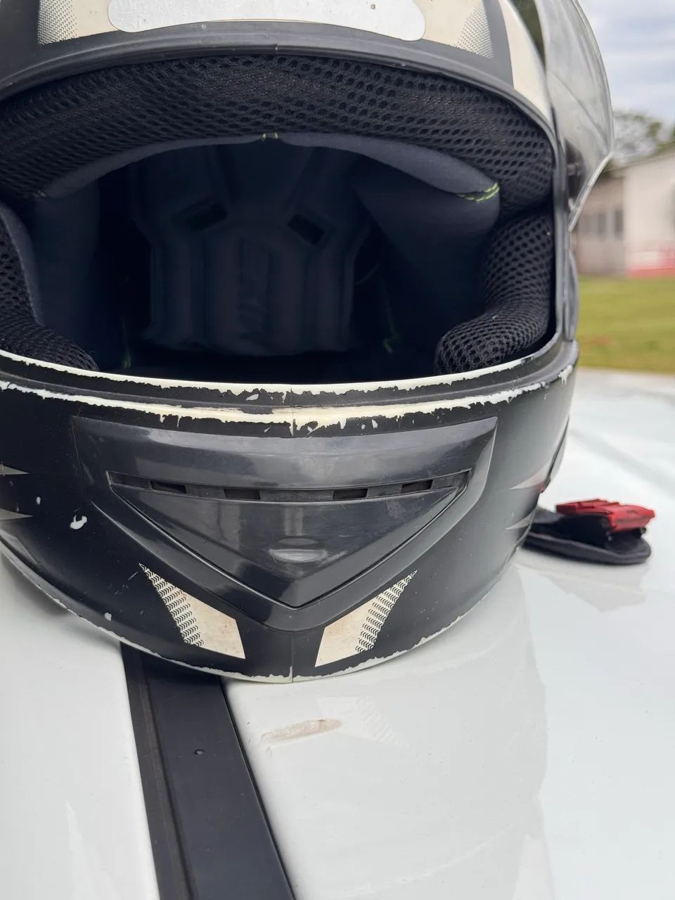 Capacete Cinza seminovo com ventilação - Foto 4