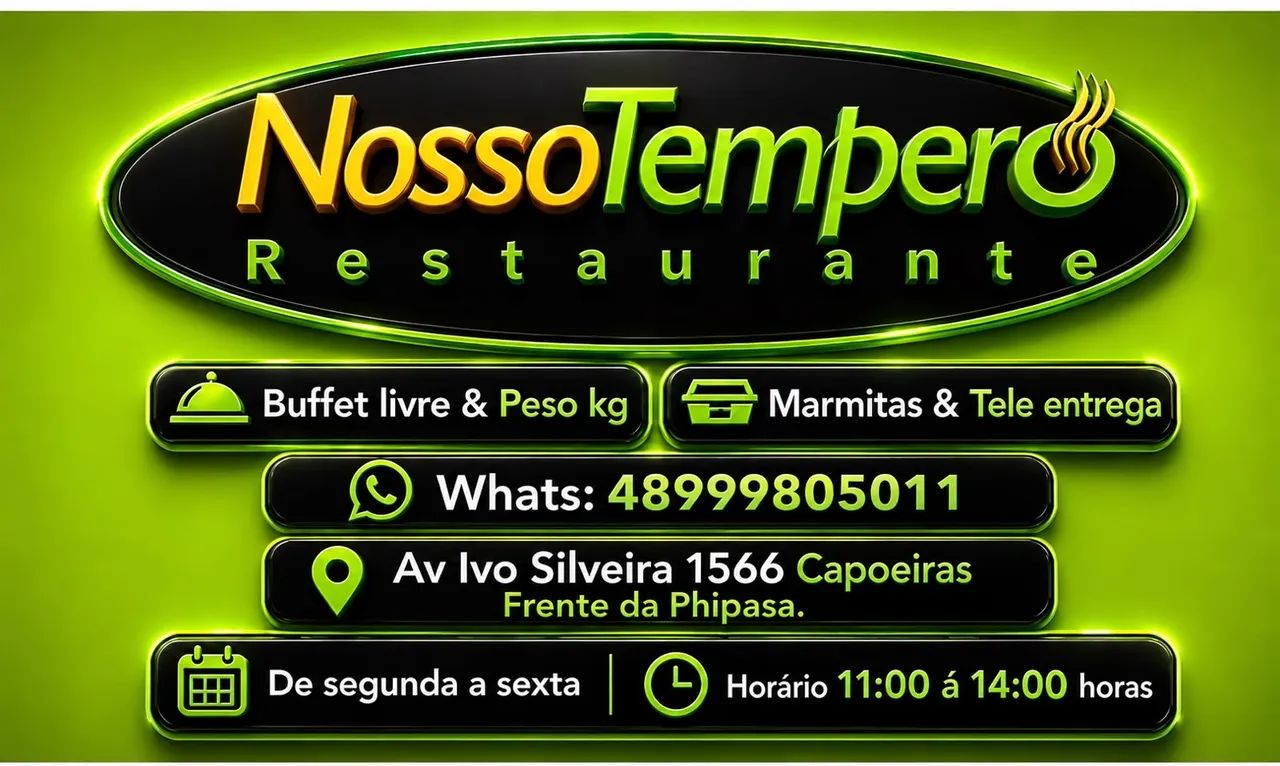  Restaurante Nosso Tempero contrata !!!!
