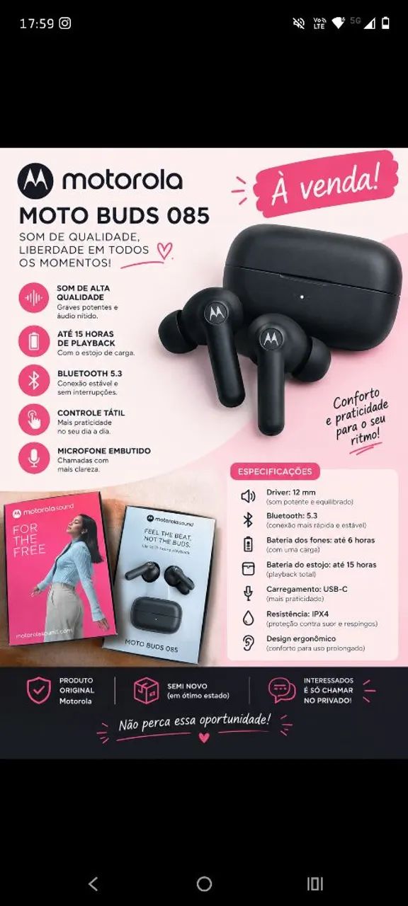 Fone Moto Buds 085