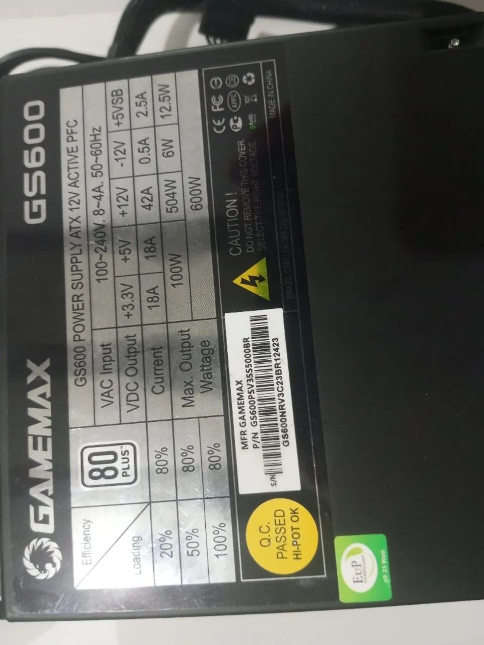 Fonte Gamer Max 600w/ recomendada para PC Gamer! - Foto 6