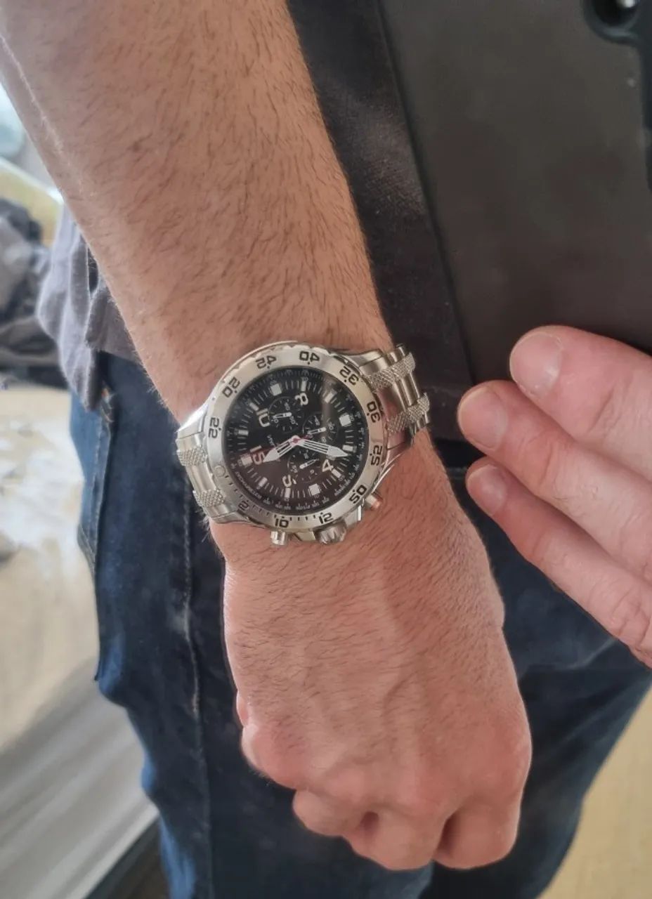 Relógio Nautica Cronógrafo Masculino Preto/Prata - Foto 3