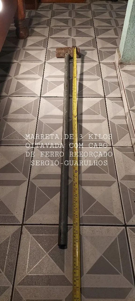 Marreta de 3 kilos oitavada com cabo - Foto 3